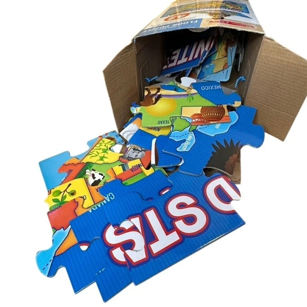 Melissa & Doug USA Map Floor Puzzle 42 Pieces Kids Geography Learning Toy 3+